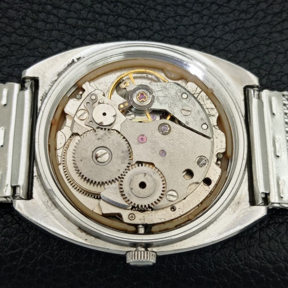 Vintage 1983 Allwyn Manual Mens Silver Watch W/Metal Strap & Blue accents - Picture 9 of 9